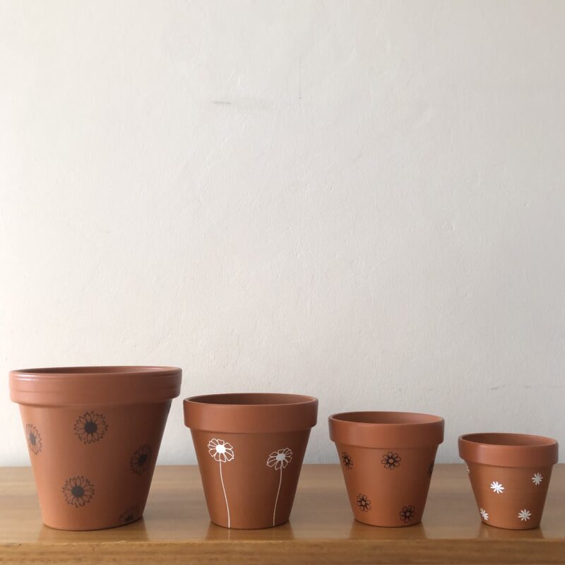 Terracotta Pot w/ Vinyl - 8cm - Image 2