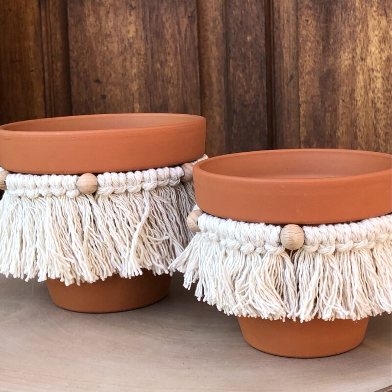 Terracotta Pot w/ Natural Macrame - Image 2