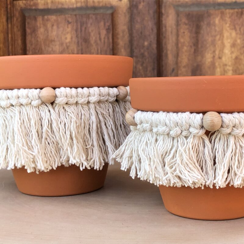 Terracotta Pot w/ Natural Macrame - Image 3