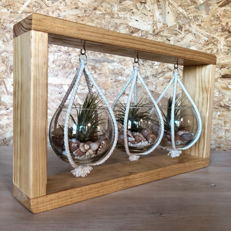 Wooden Table Stand - 3 Glasses