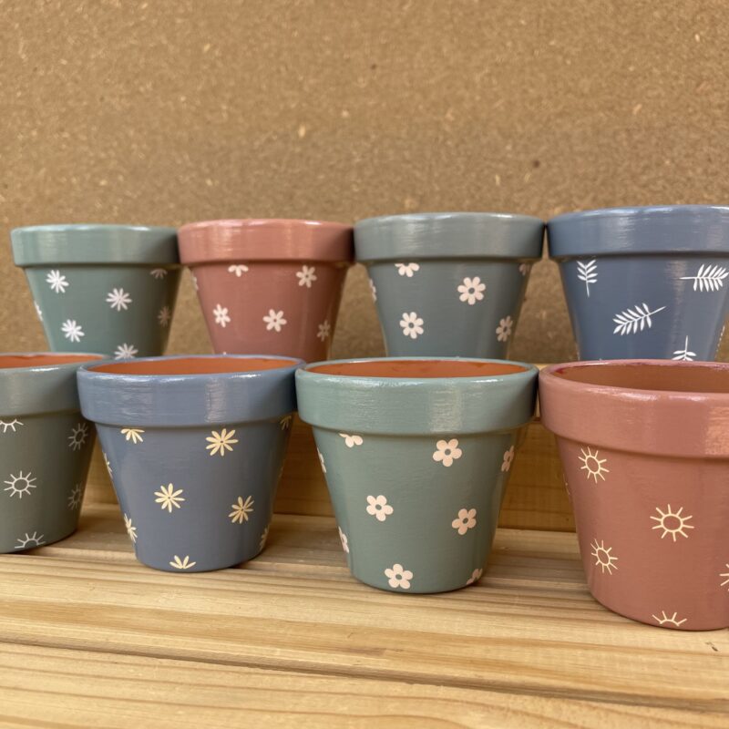 Painted Vinyl Pots - 8cm